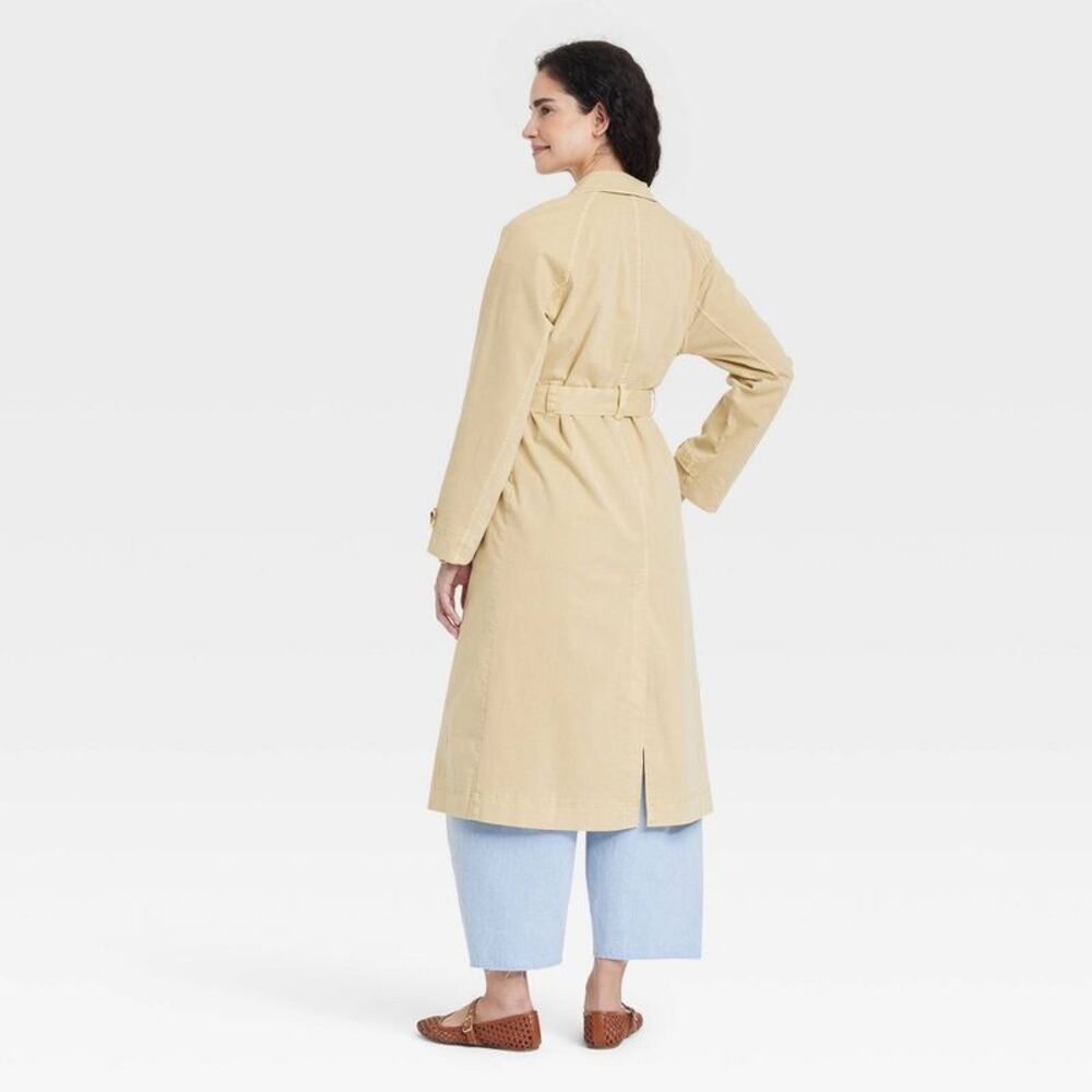 Universal Thread Beige Trench Coat with Belt - Picture 3 of 16